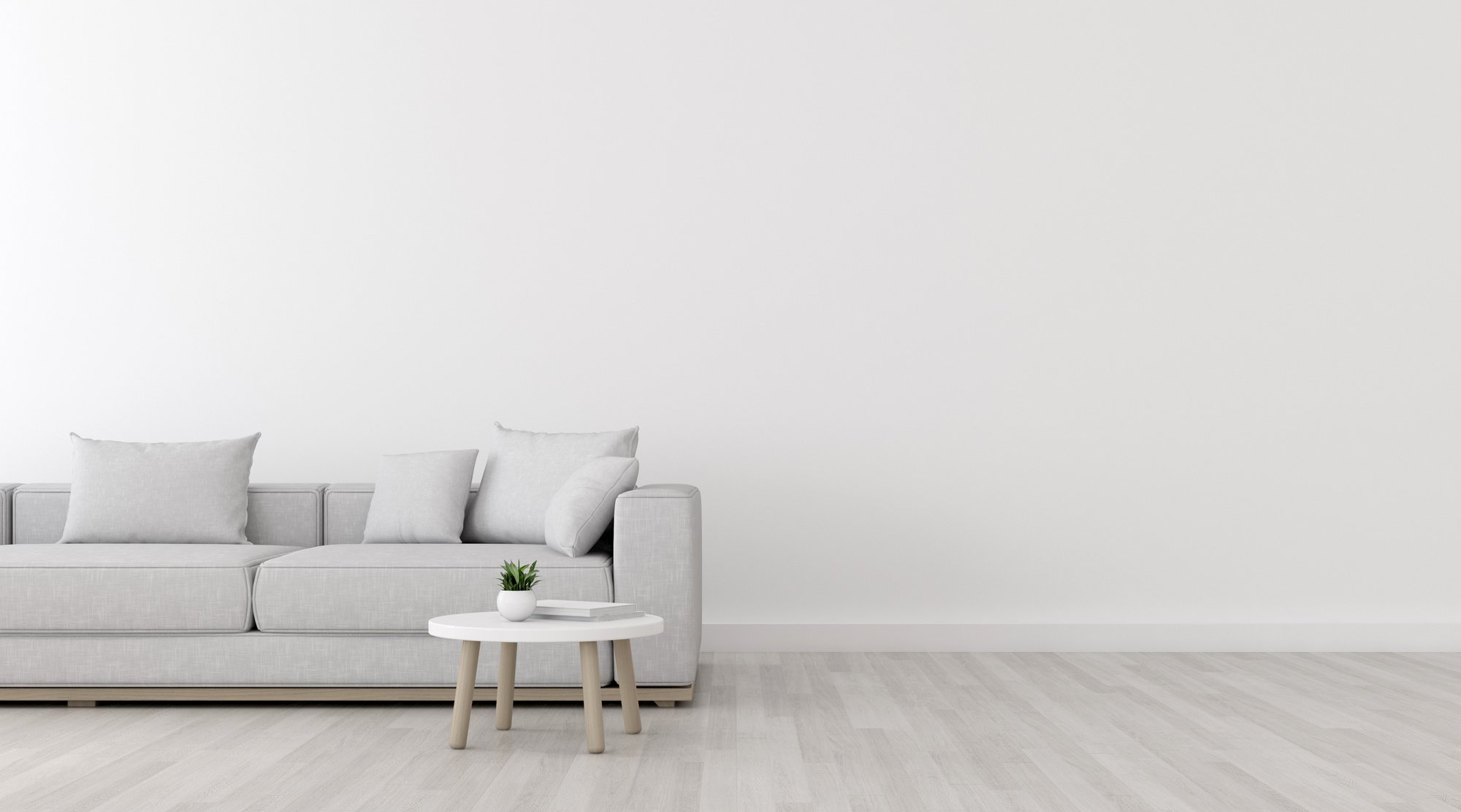 Modern Living Room with Sofa and Wooden Floor